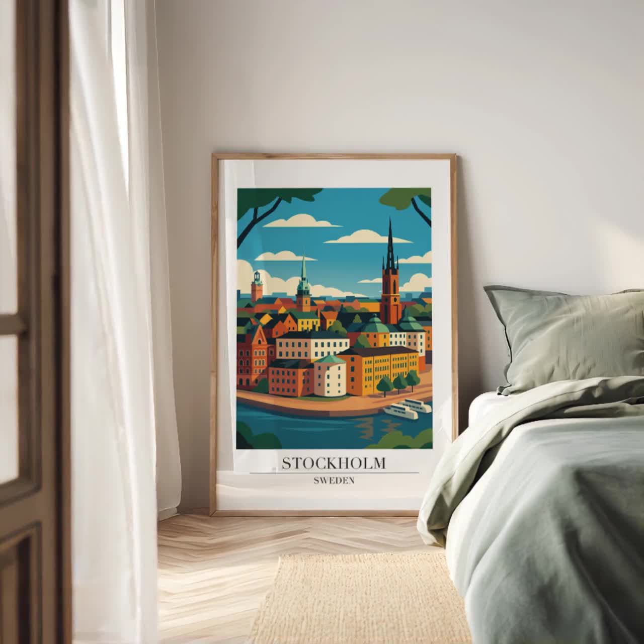 額装品/Du Vin Blanc（フォーニー）/アート/ポスター/インテリア Mimizan Plage フランス ポスター: トラベル アート プリント - Etsy 日本
